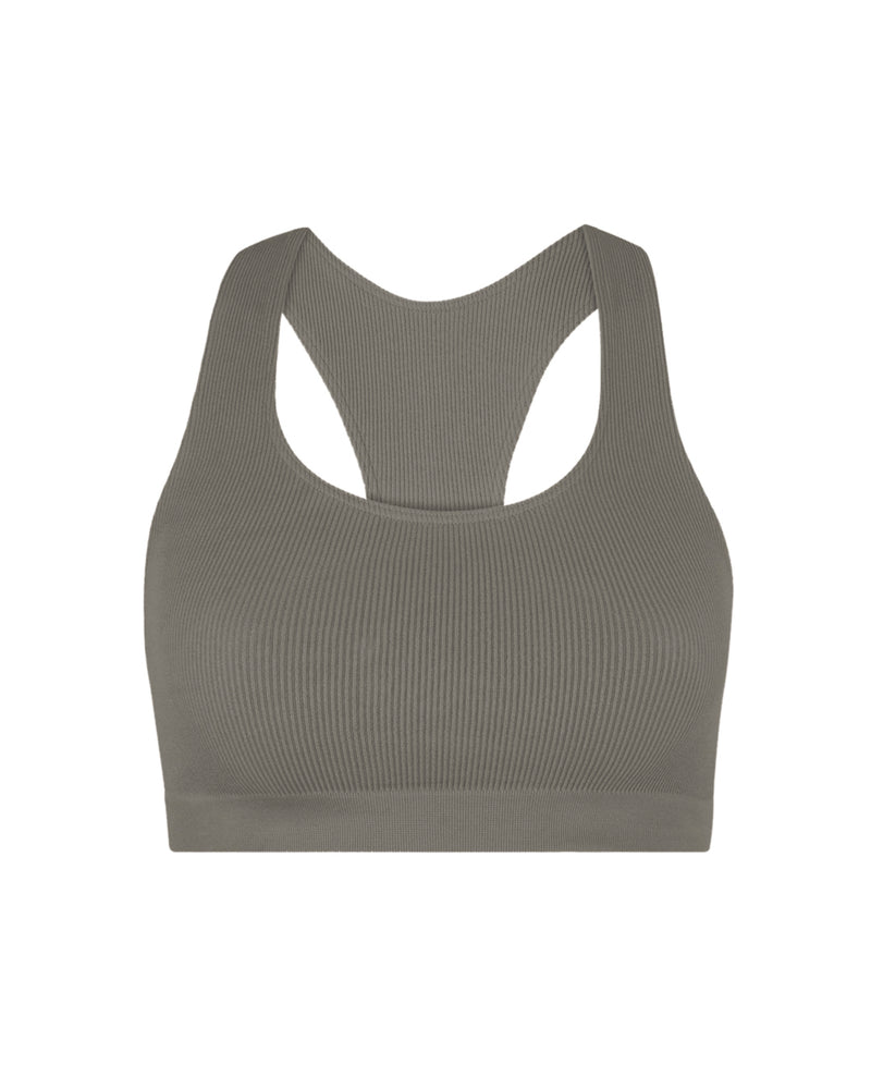 RIBBED ELATED Bra Top | Muddy Grey | Image 1