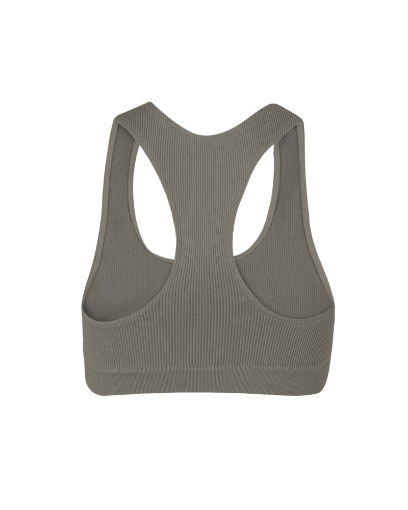 RIBBED ELATED Bra Top | Muddy Grey | Image 3