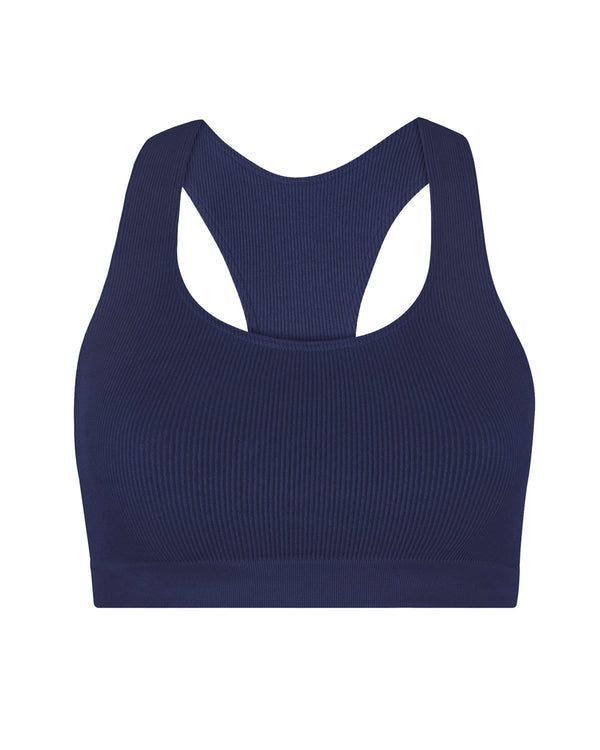 RIBBED ELATED Bra Top | Navy | Image 1