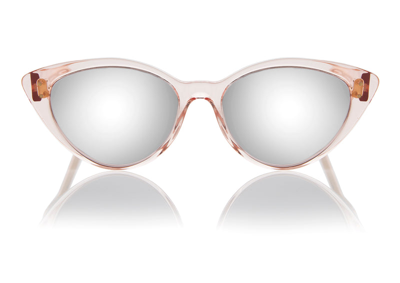 ACCRA - Apricot - A modern take on the classic cat-eye frame. lightweight with mirror lenses, sized style medium to small suitable for all face types.